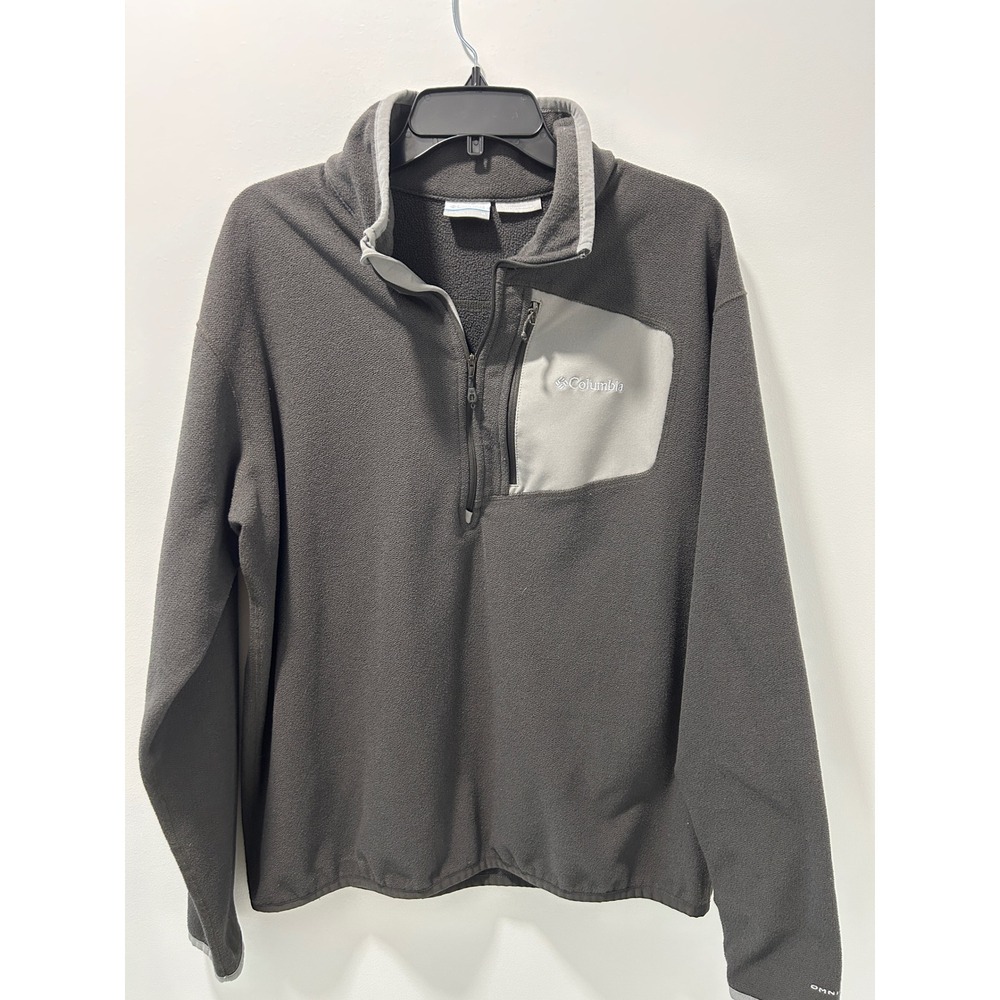 Columbia Men Omni-Wick Fleece Quarter Zip Pullover Gray XL Outdoor Hiking Jacket